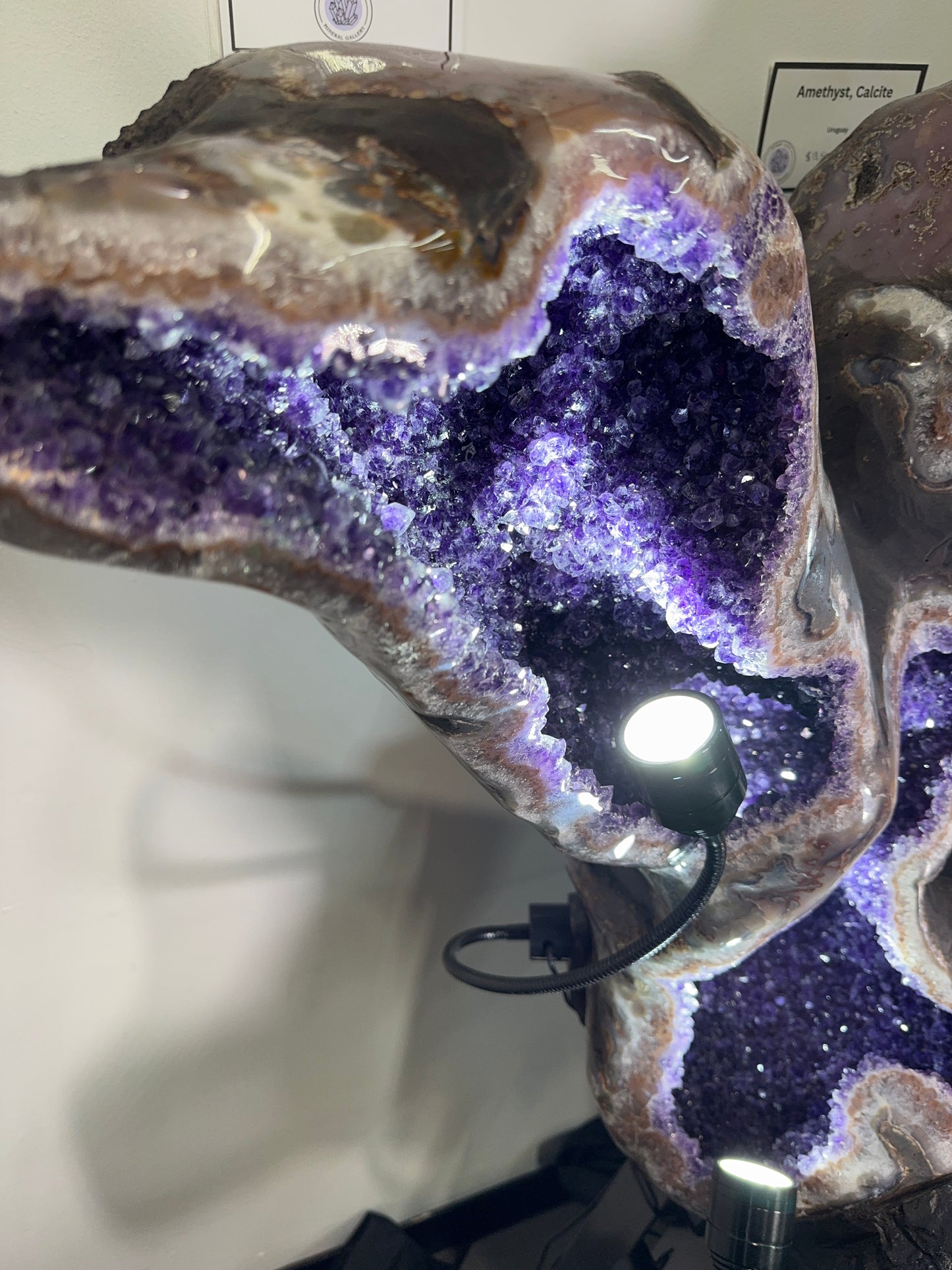 Sculptural Amethyst Single Pocket on Custom Base
