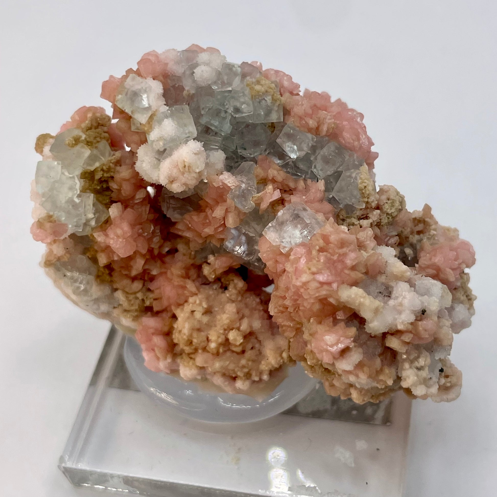 Rhodochrosite with Fluorite