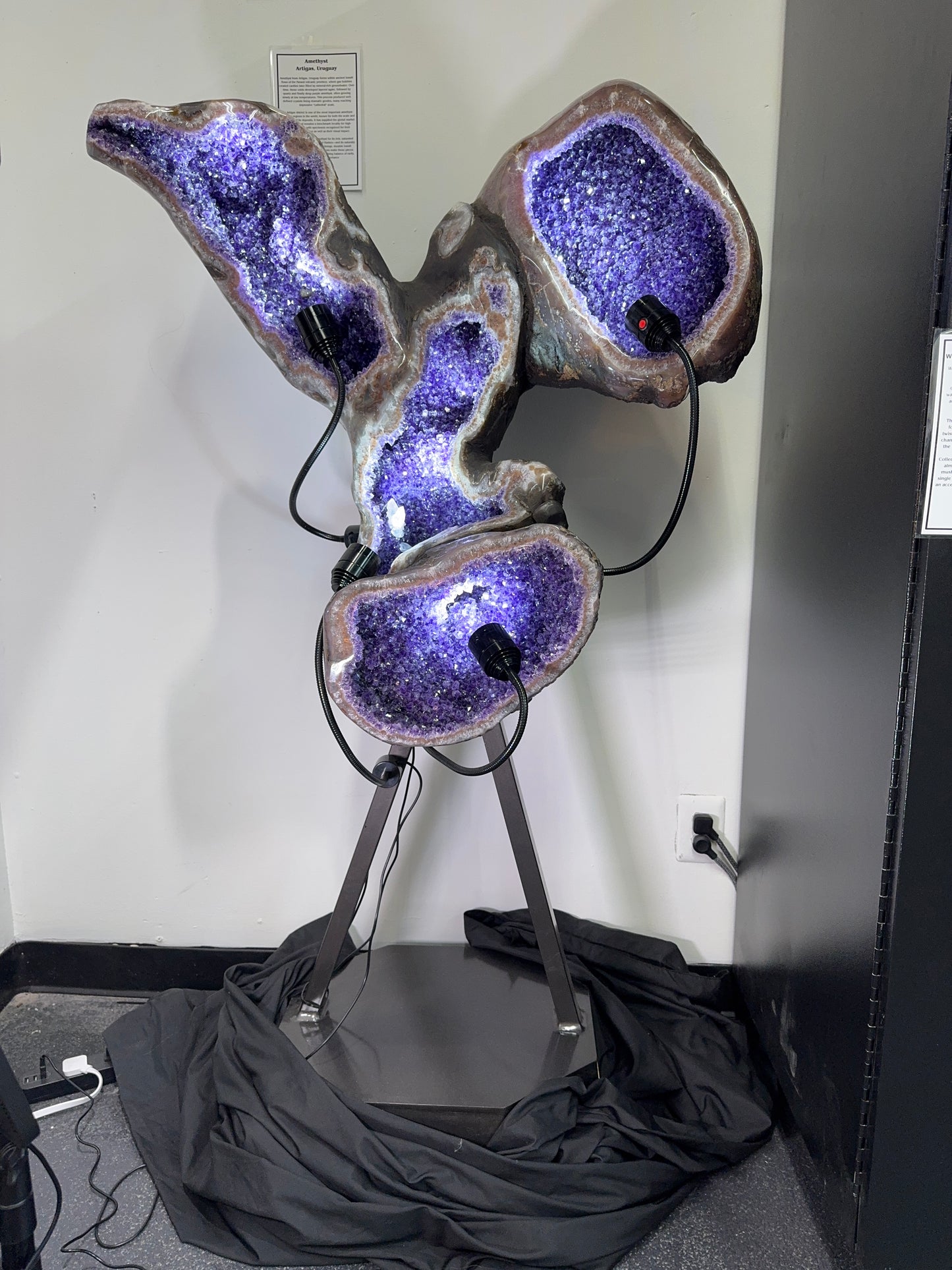 Sculptural Amethyst Single Pocket on Custom Base
