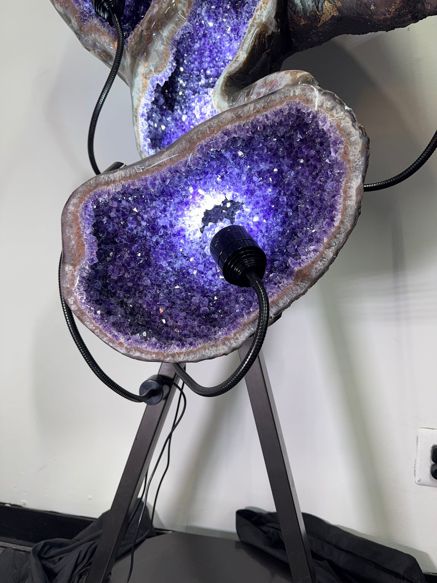 Sculptural Amethyst Single Pocket on Custom Base
