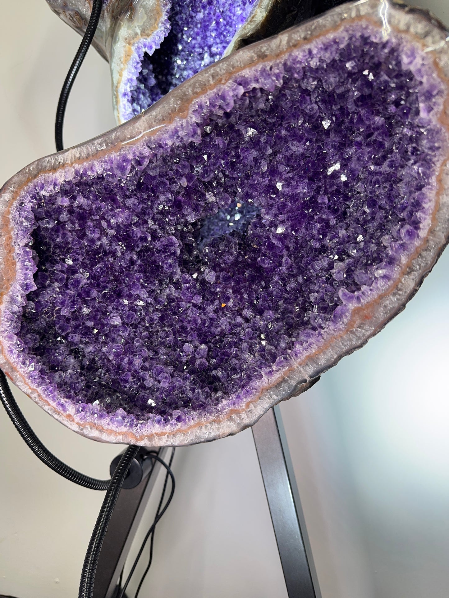 Sculptural Amethyst Single Pocket on Custom Base