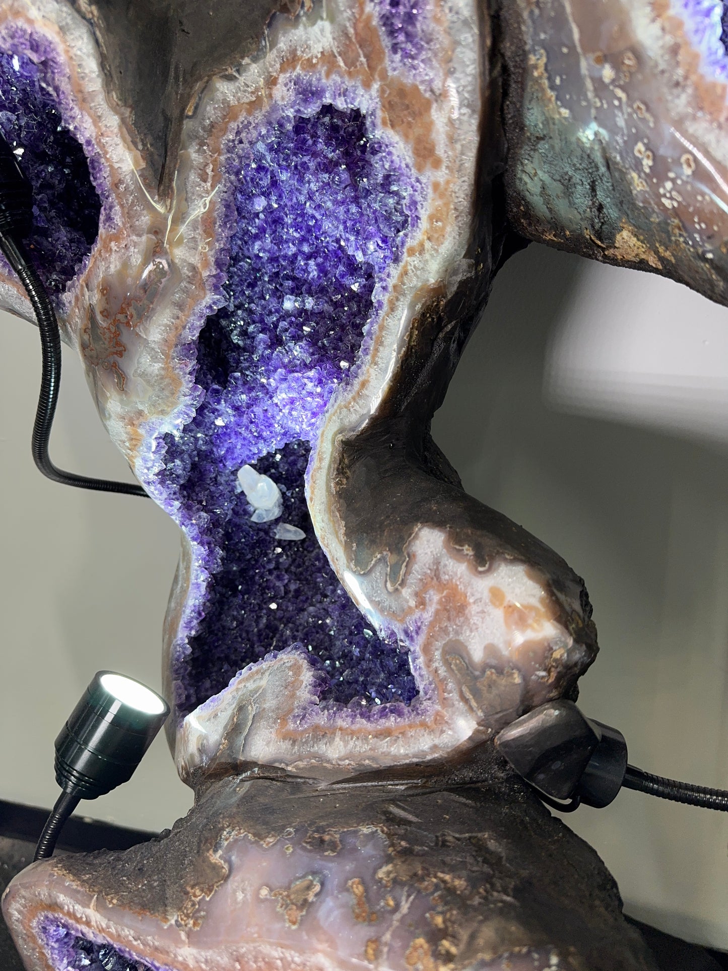 Sculptural Amethyst Single Pocket on Custom Base