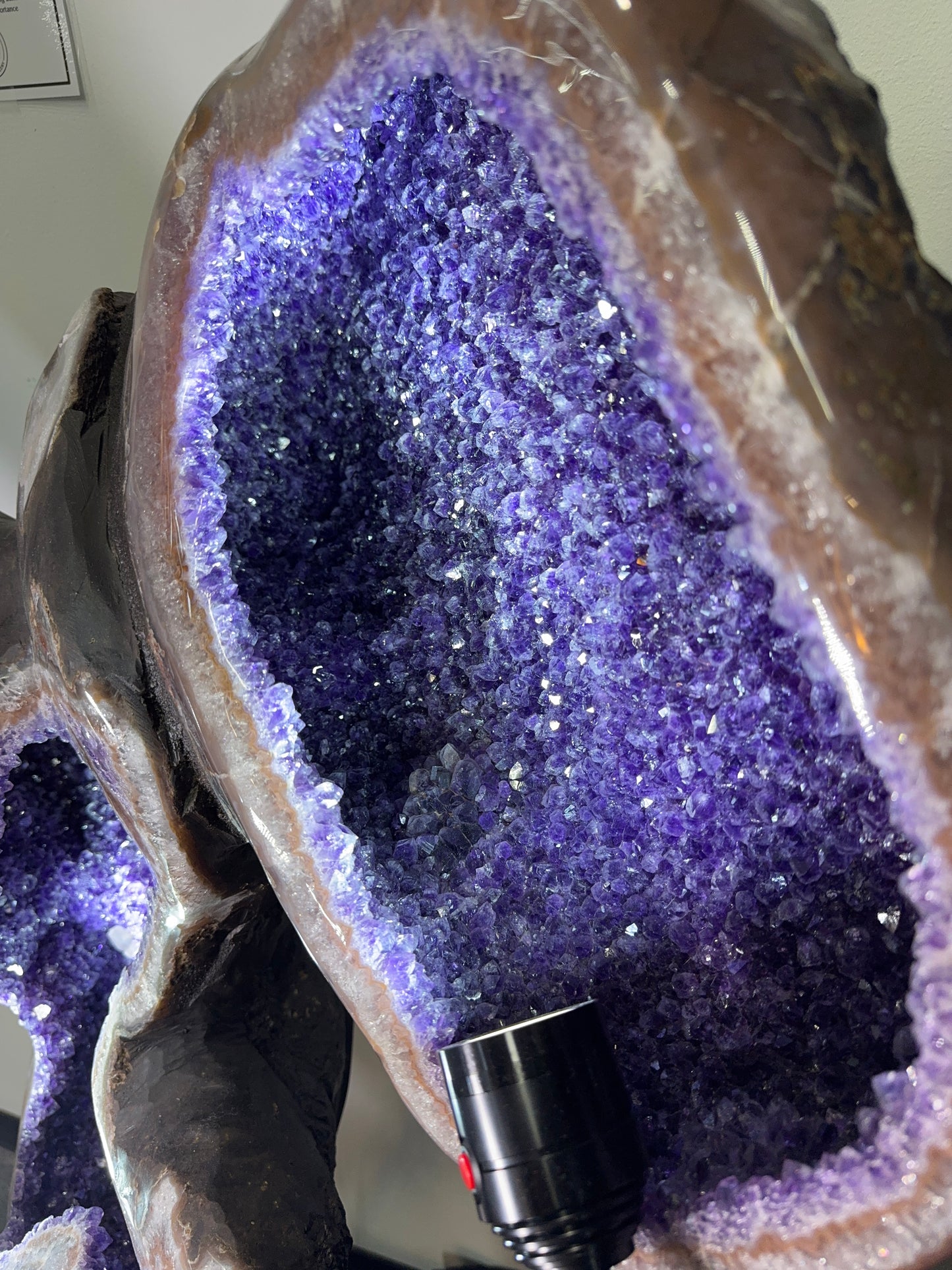 Sculptural Amethyst Single Pocket on Custom Base
