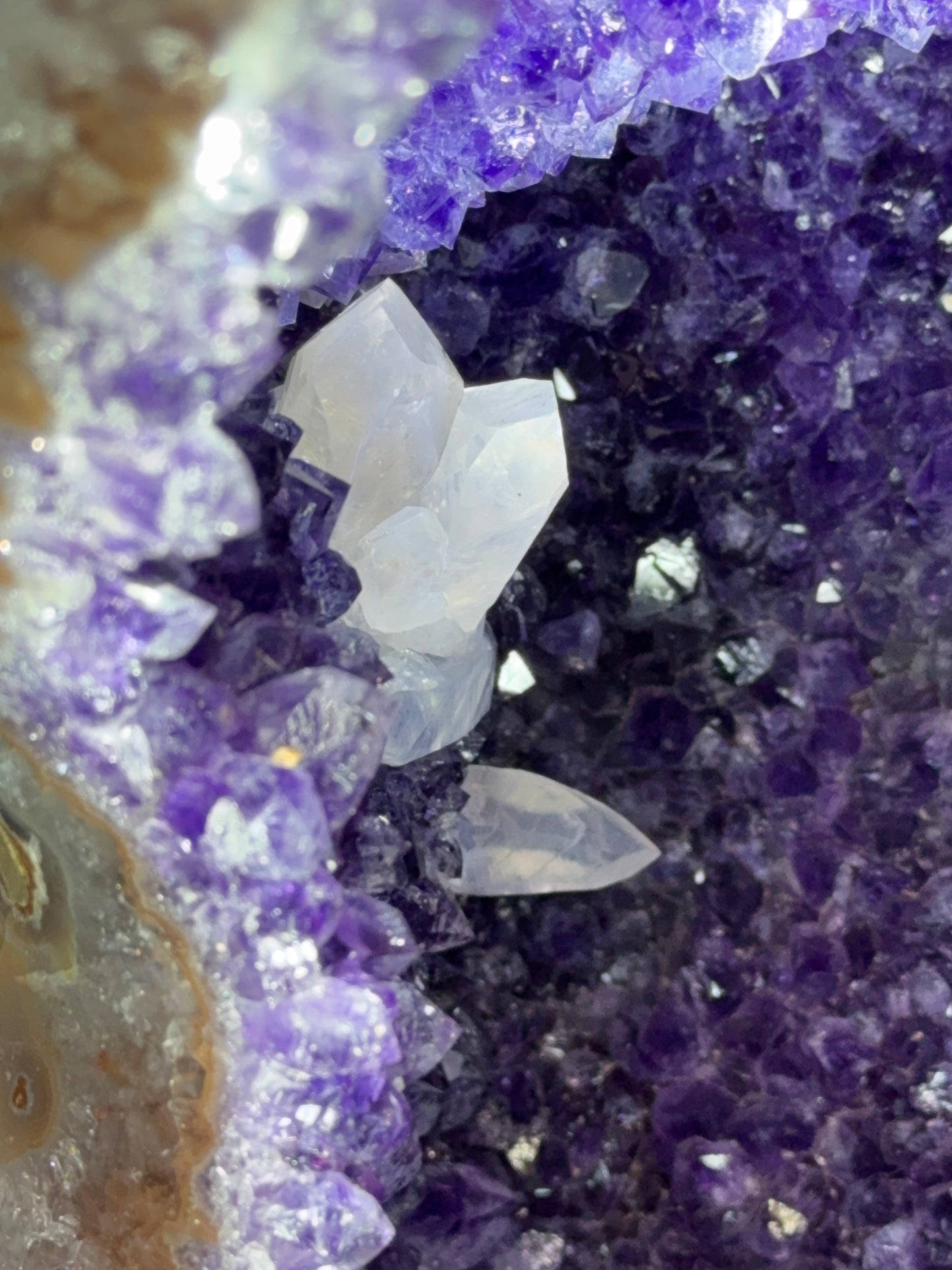 Sculptural Amethyst Single Pocket on Custom Base