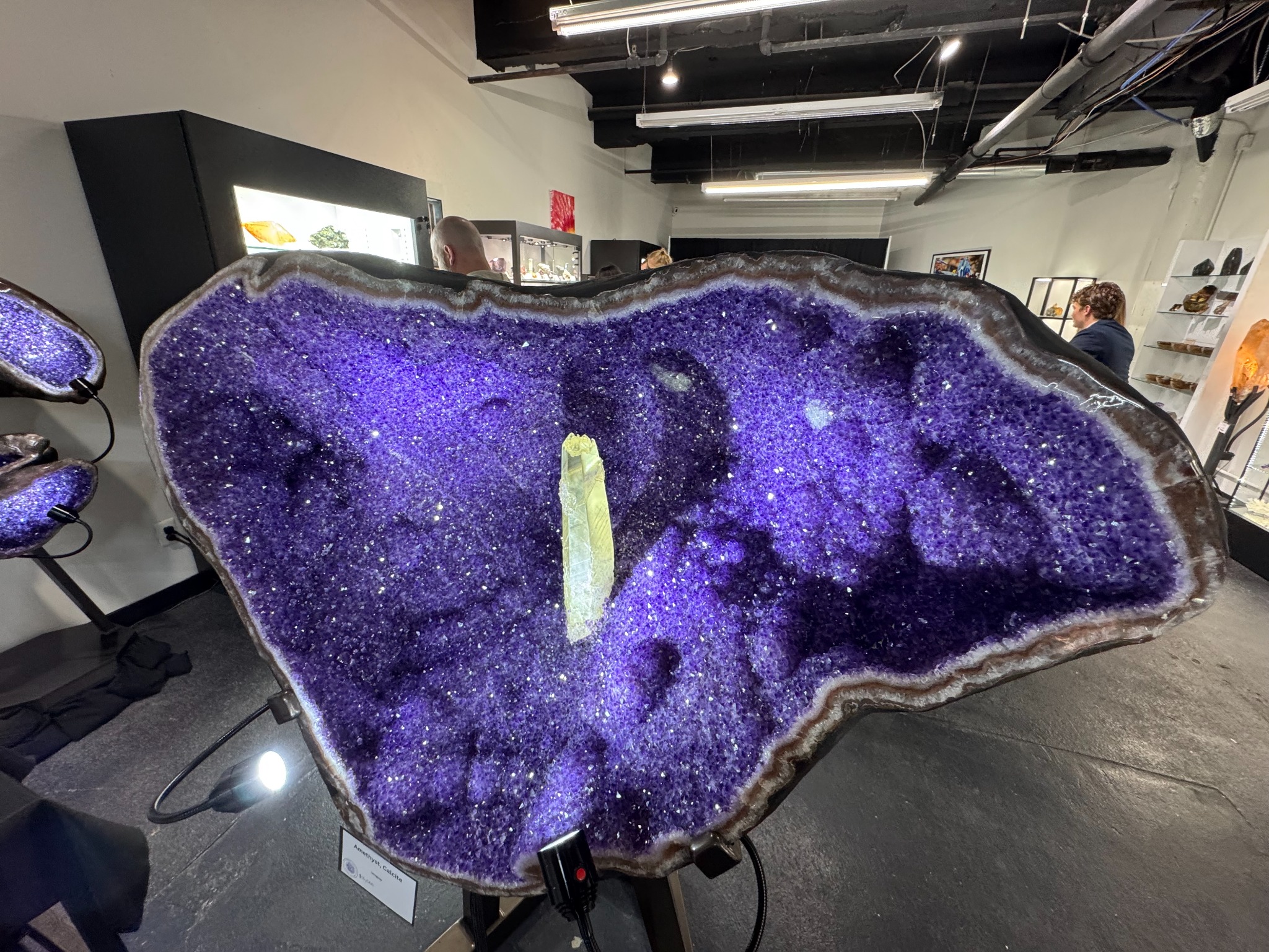 Featured purple amethyst display during Gallery Night