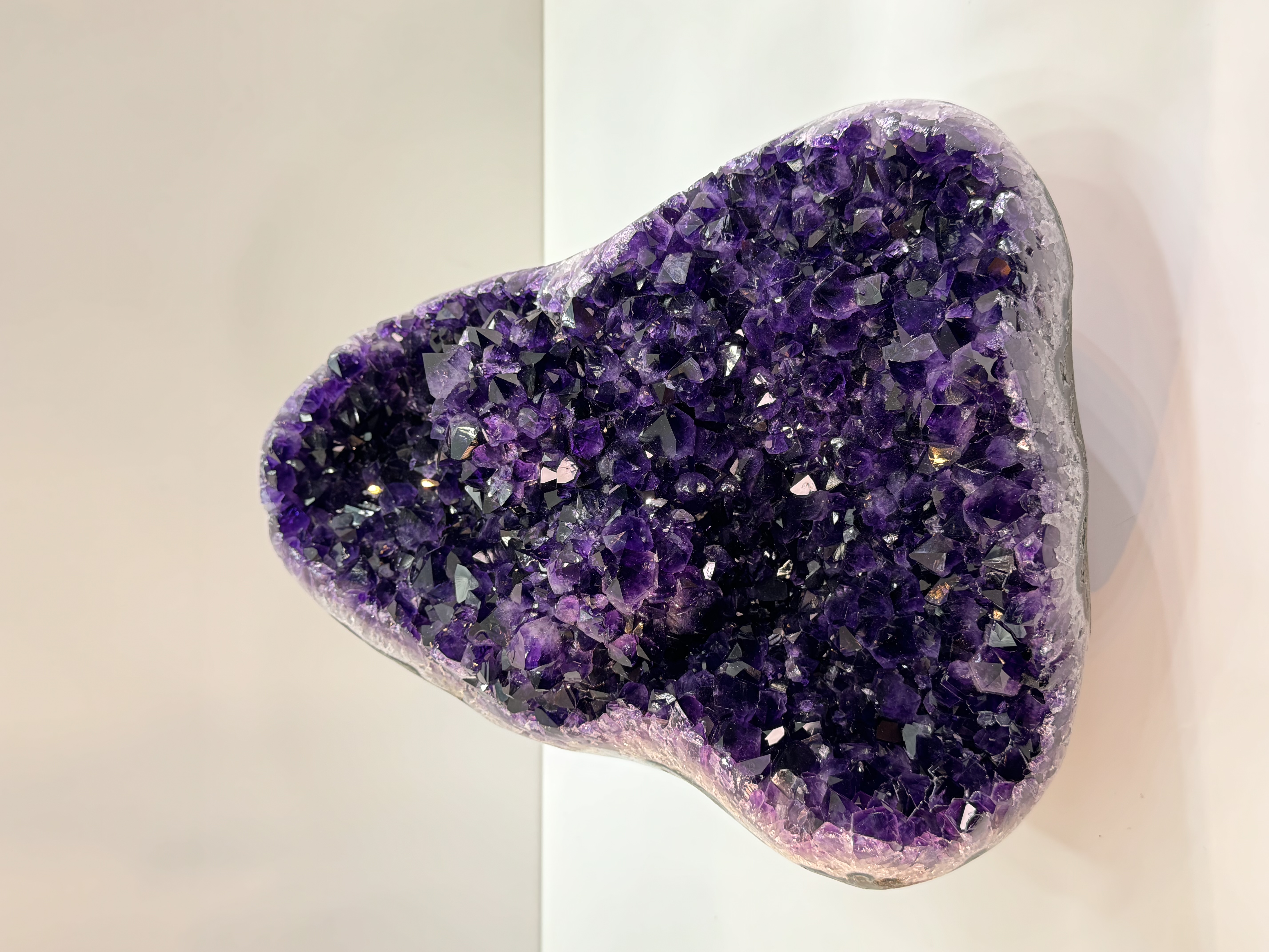 Highest Quality Amethyst Cluster with Polished Banded Agate, view 1