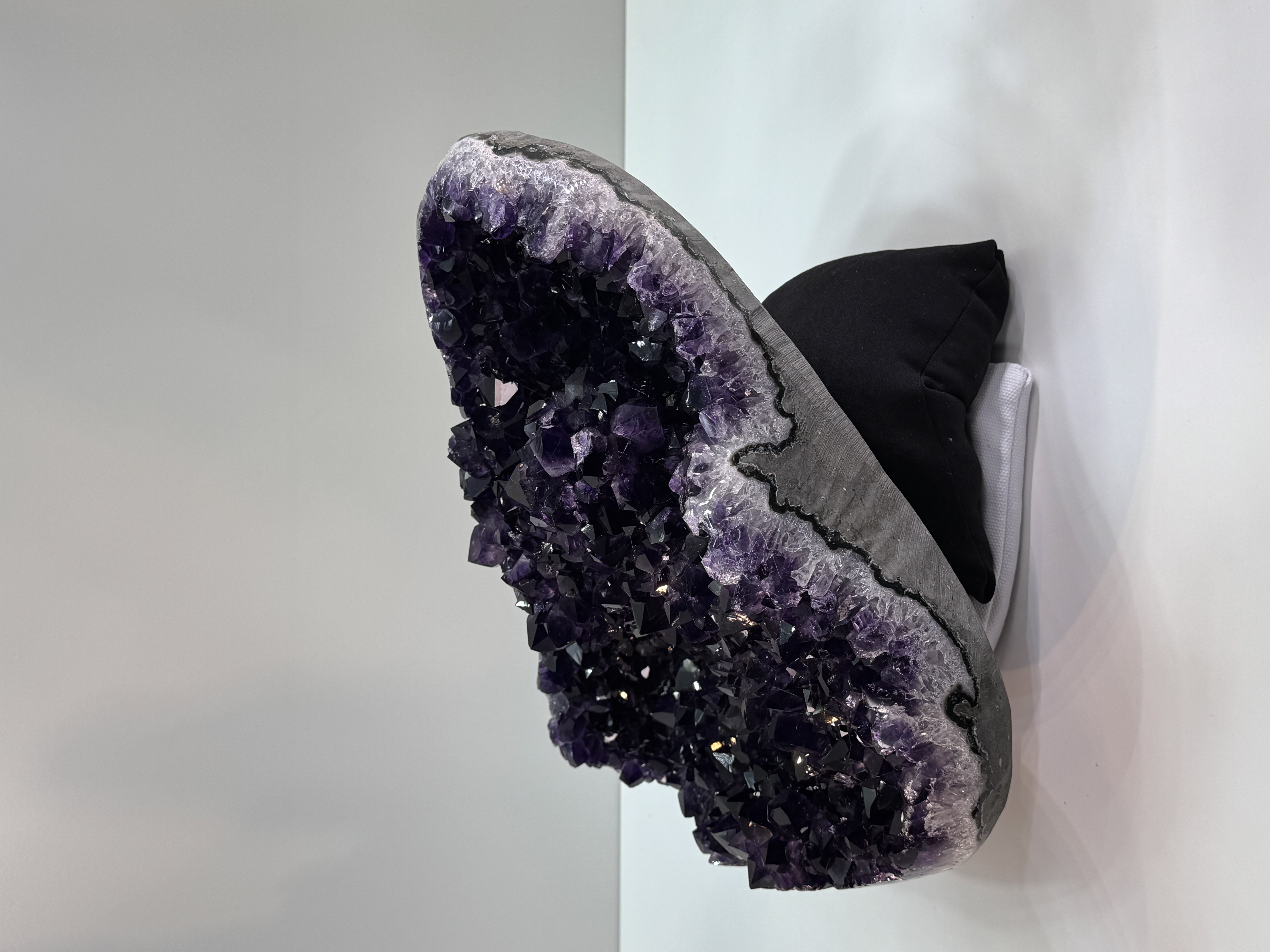 Highest Quality Amethyst Cluster with Polished Banded Agate, view 5