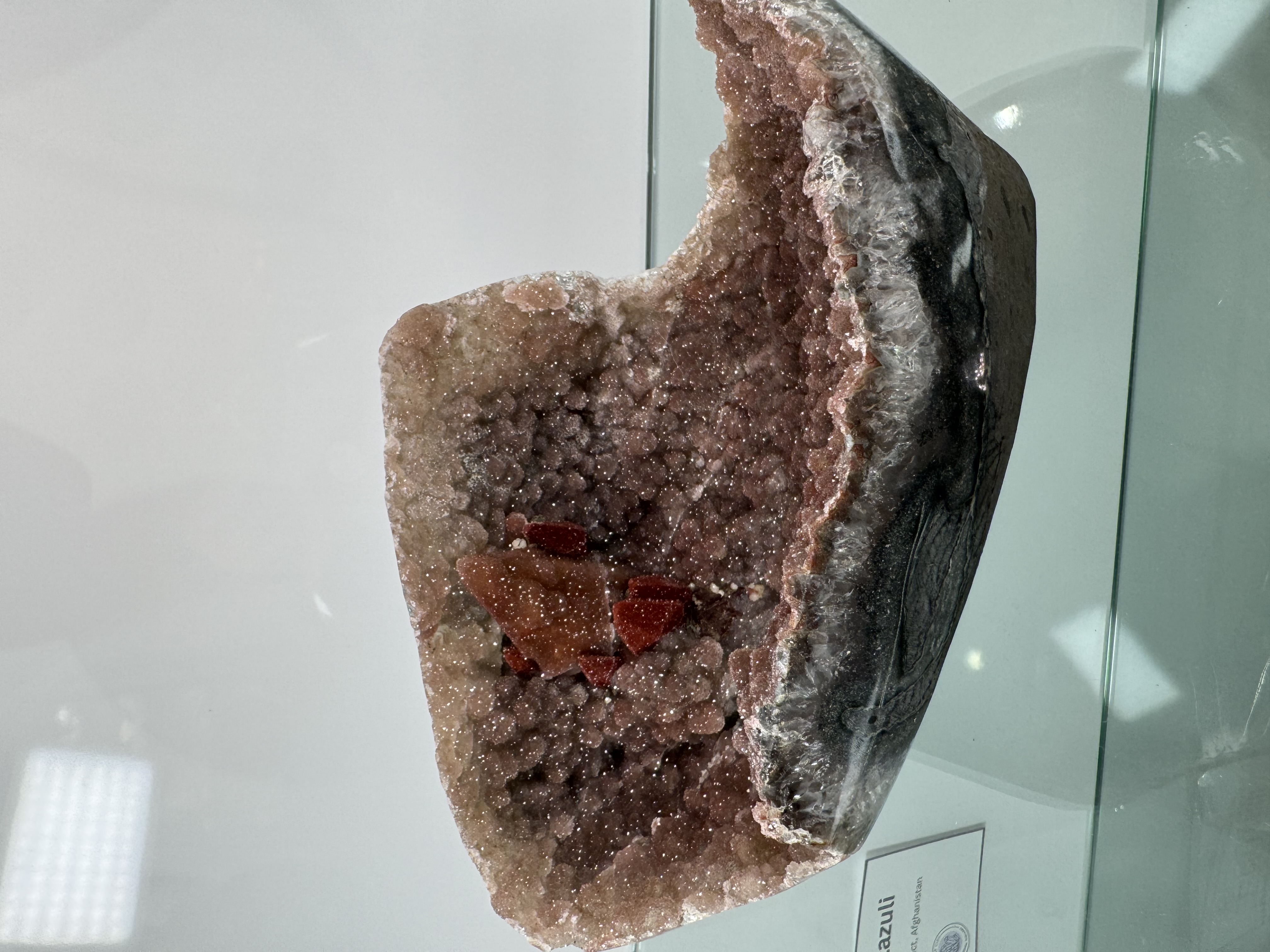 Brilliant Red Calcite with Druzy Jasper, view 3