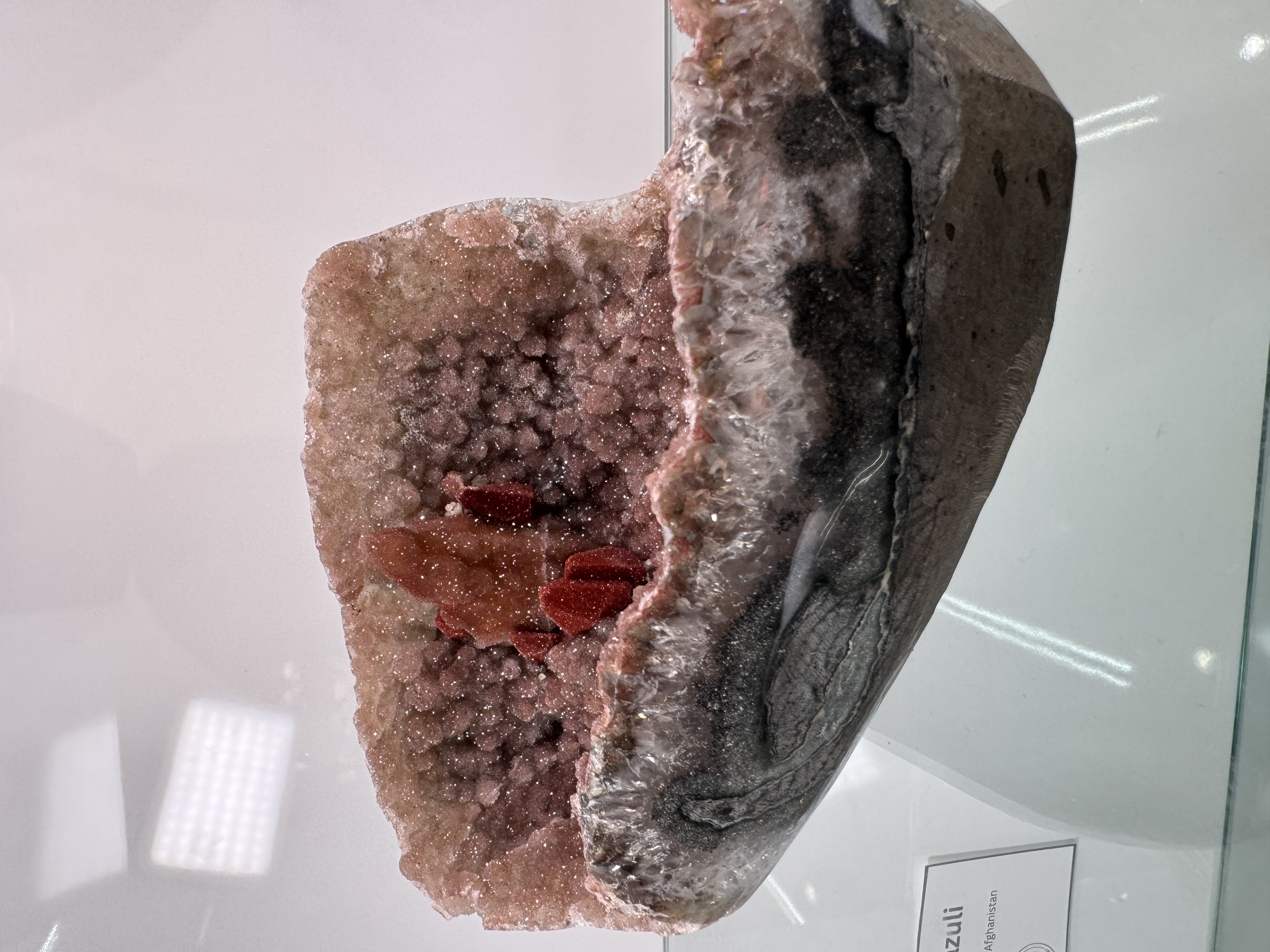 Brilliant Red Calcite with Druzy Jasper, view 5