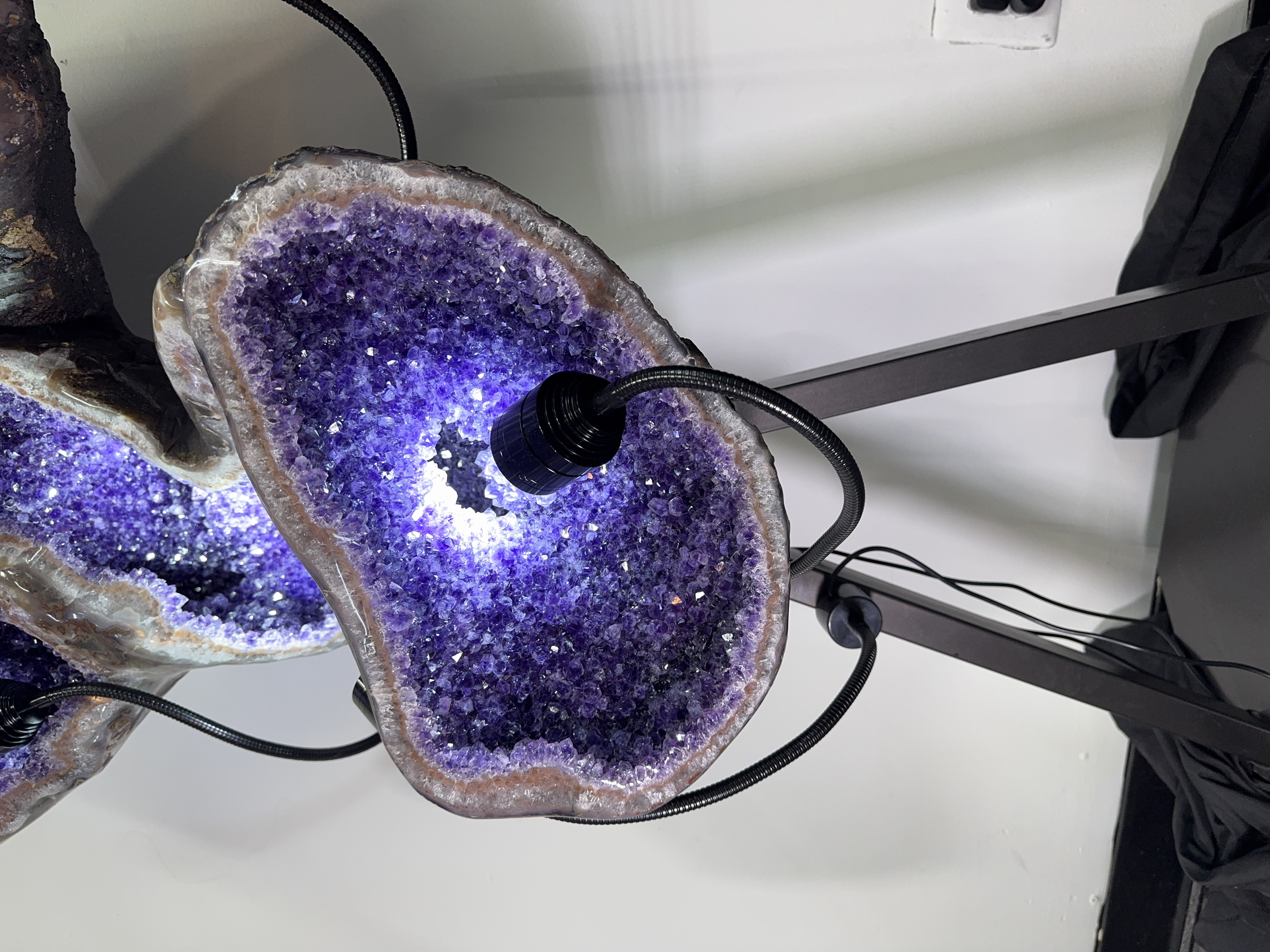 Interconnected Amethyst with Calcite on Deluxe Stand, view 2