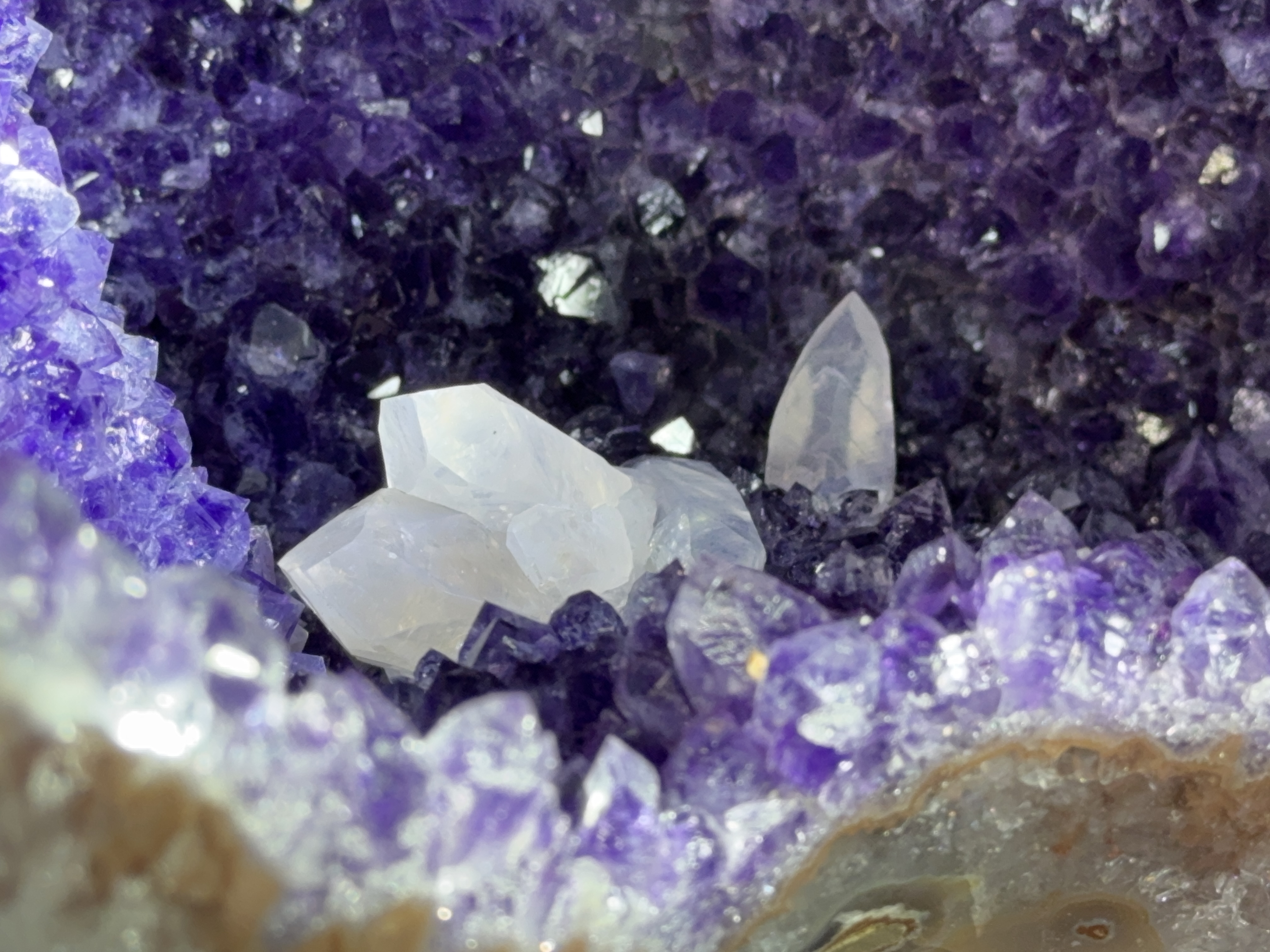 Interconnected Amethyst with Calcite on Deluxe Stand, view 5