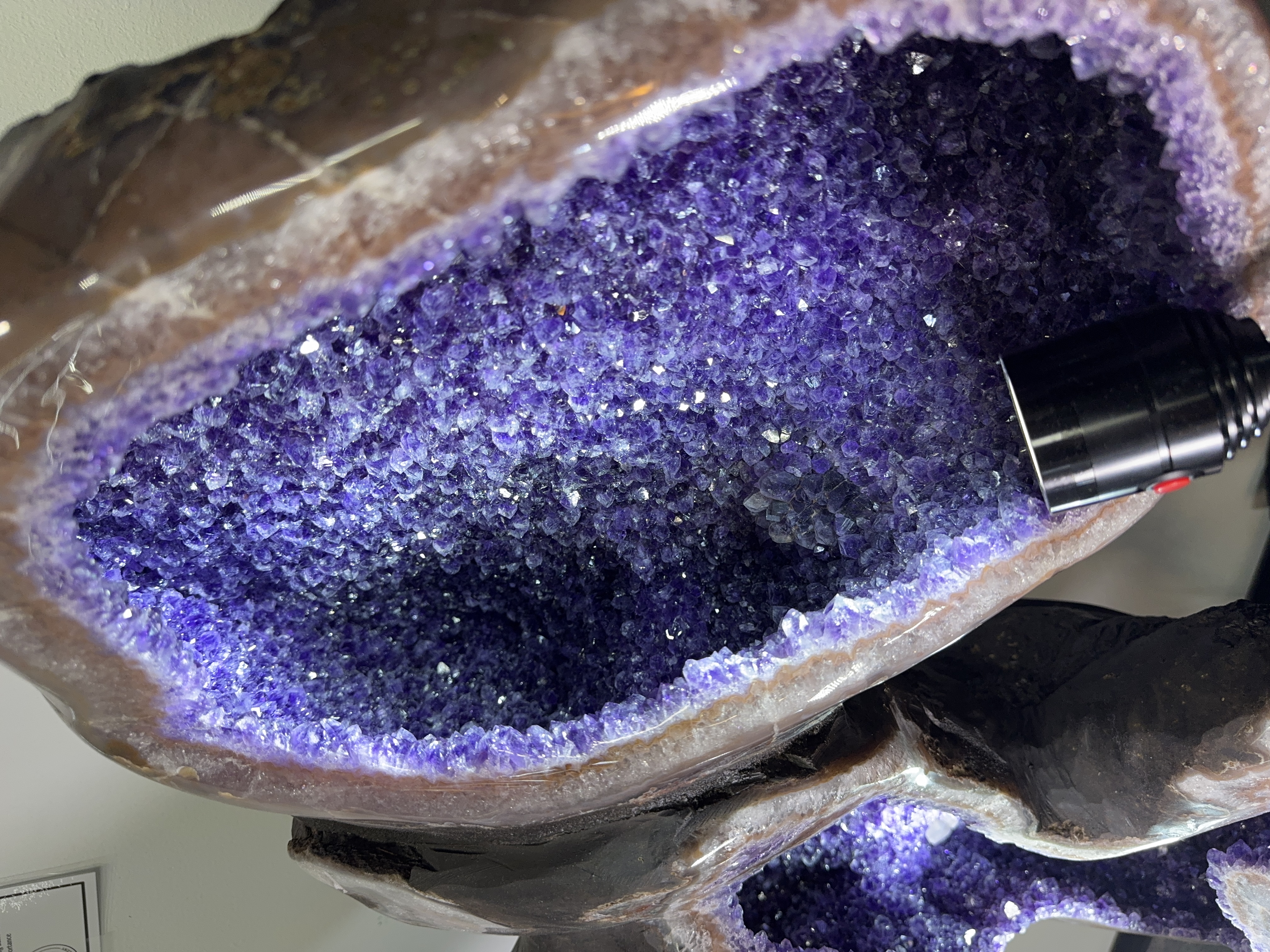 Interconnected Amethyst with Calcite on Deluxe Stand, view 6