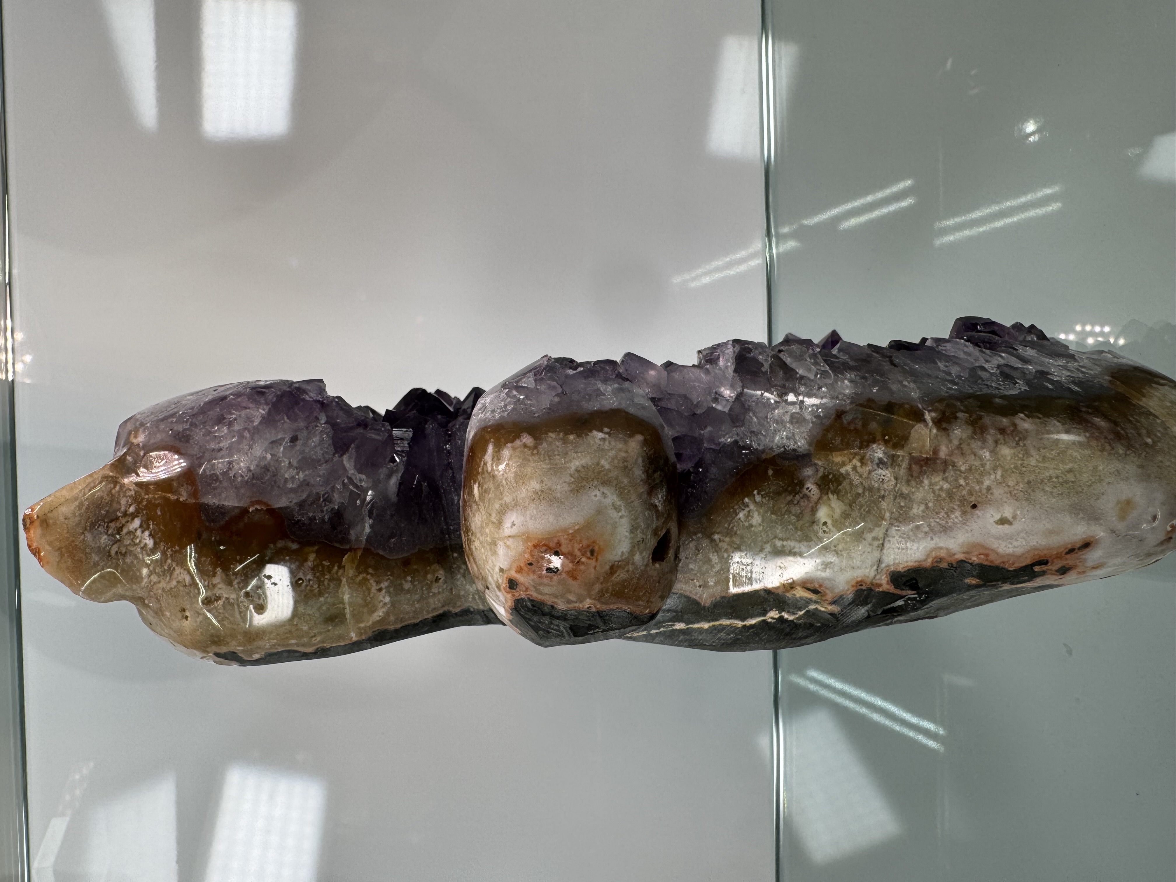 Agate Banded Amethyst Cat Sculpture, view 2